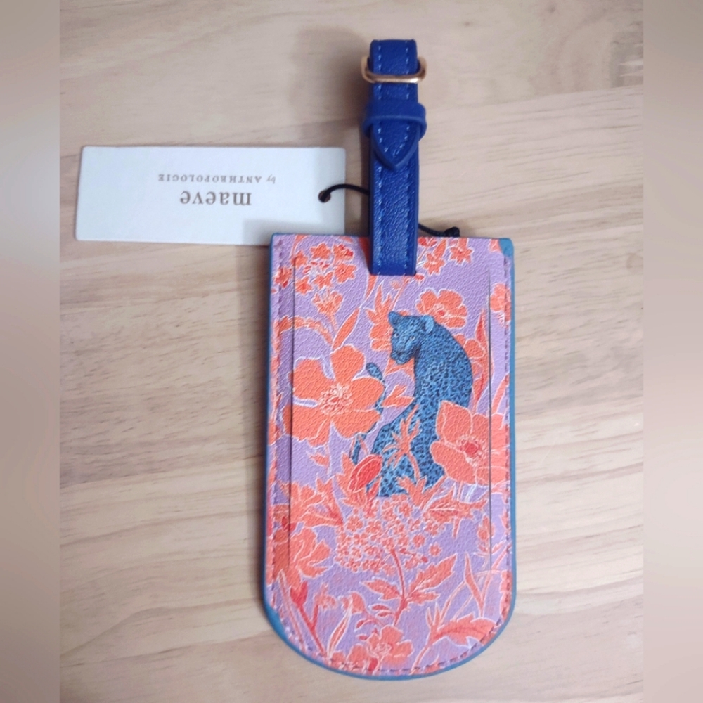 Maeve by Anthropologie Jaguar Art Deco Indigo Blue Bag Tag Accessory - Picture 2 of 2